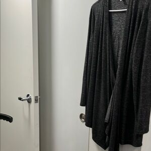 Charcoal Gray Open Front Cardigan